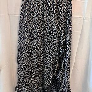 Black and White Cactus Print Skirt